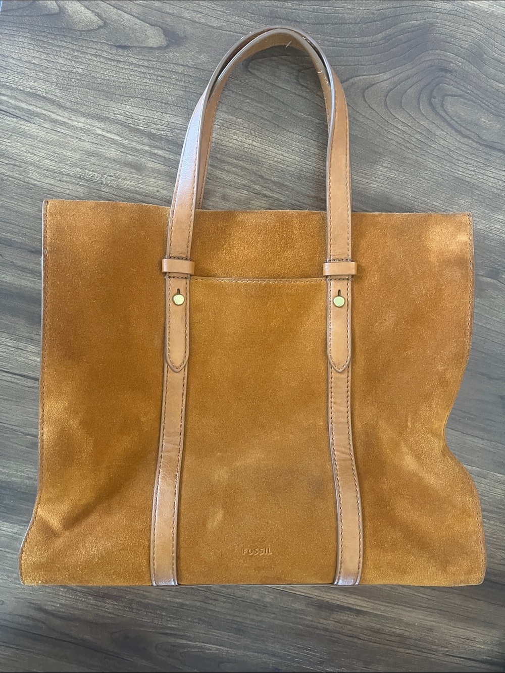 Fossil Kingston Soft Suede Structured Leather Tote Bag